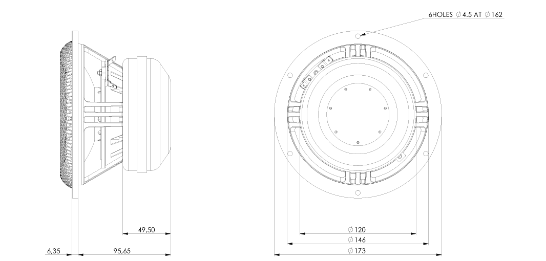 Accuton C173-6-096 7 inch 6 ohm loudspeaker driver view 2
