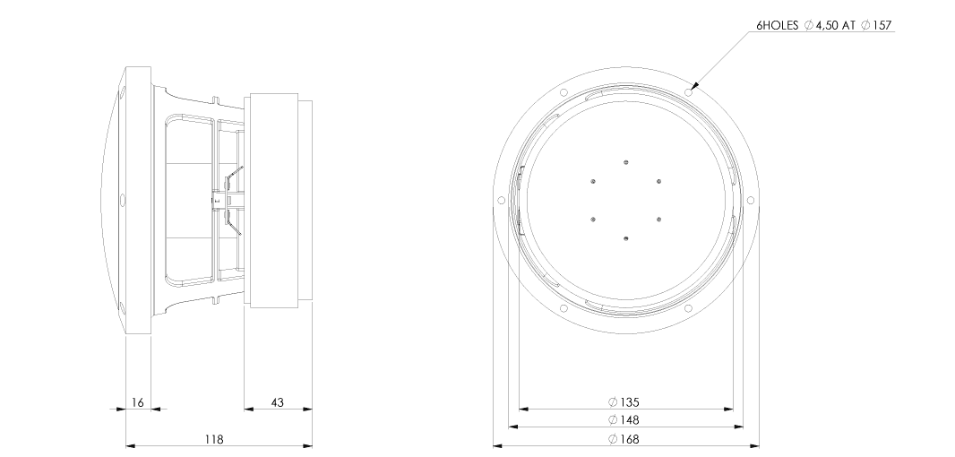 Accuton AS168-9-470 6.5 inch 9 ohm loudspeaker driver view 2