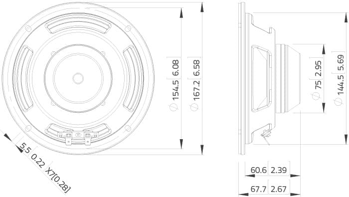 Lavoce WSN061.52 6.5 inch 8 ohm loudspeaker driver view 2