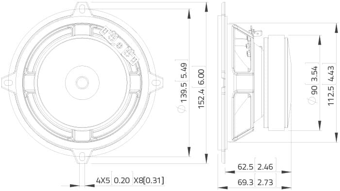 Lavoce WSF051.02 5 inch 8 ohm loudspeaker driver view 5