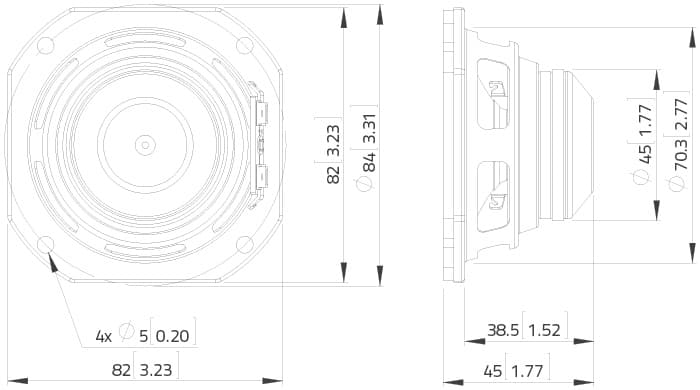 Lavoce FSN030.71 3 inch 8 ohm loudspeaker driver view 6