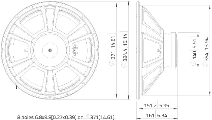 Lavoce FBASS15-20 15 inch 8 ohm loudspeaker driver view 2