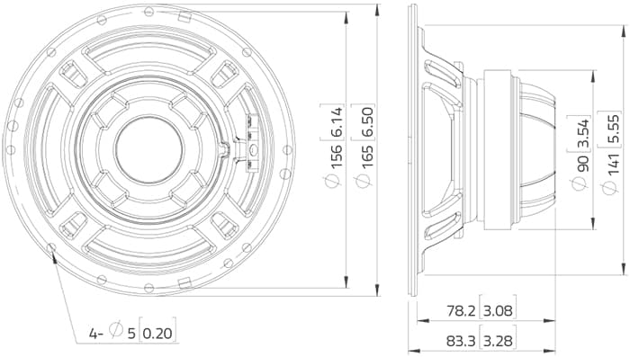 Lavoce CSF061.21 6.5 inch 8 ohm loudspeaker driver view 5