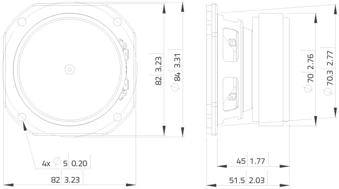 Lavoce FSF030.70 3 inch 8 ohm loudspeaker driver view 3