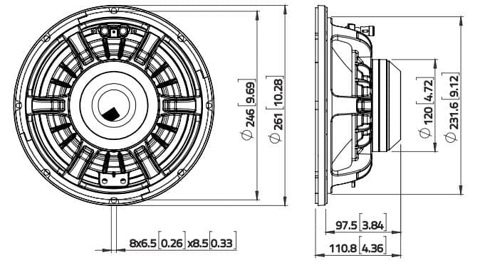 Lavoce WAN103.01 10 inch 8 ohm loudspeaker driver view 6