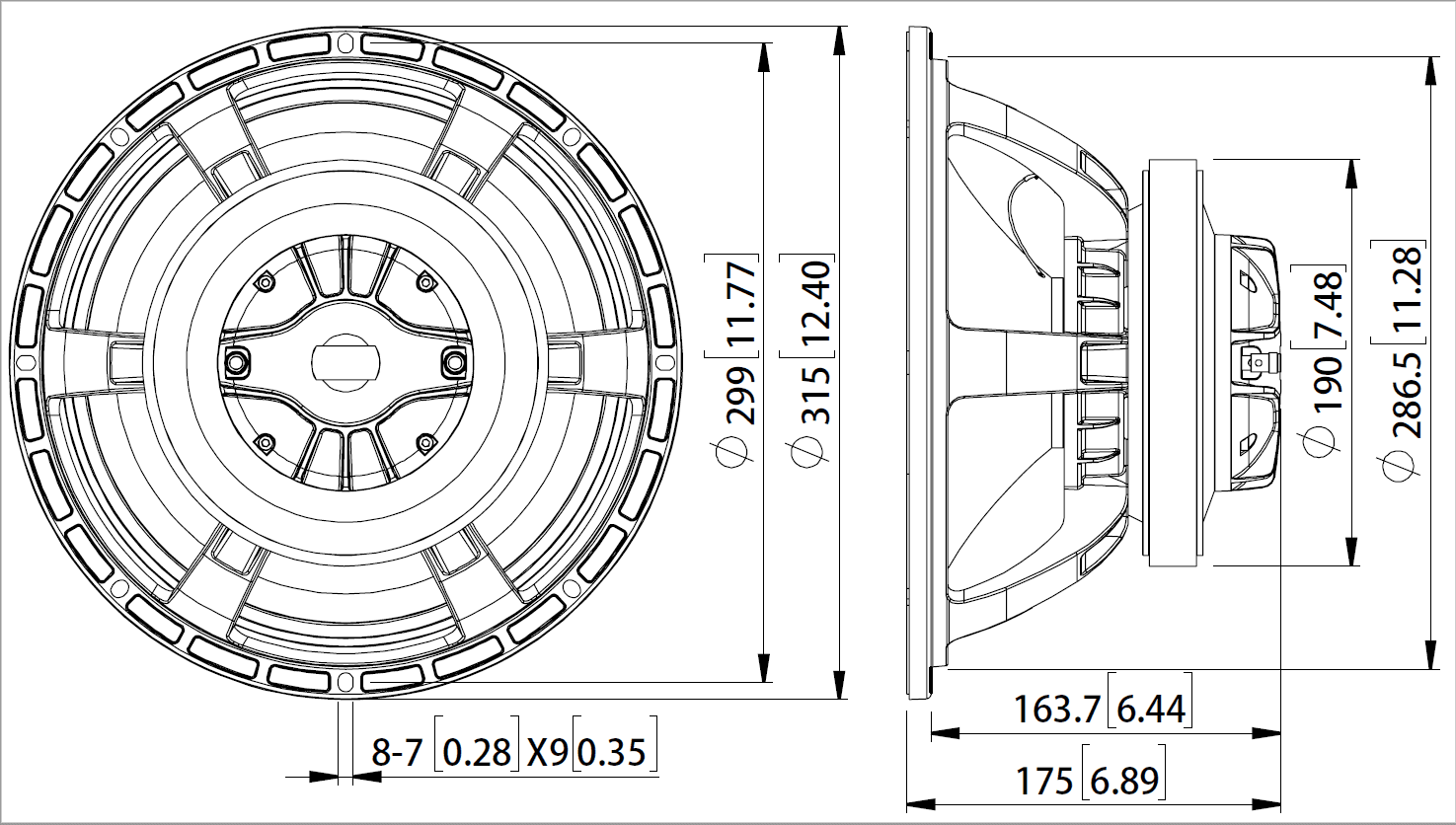 Lavoce CAF123.00T 12 inch 8 ohm loudspeaker driver view 7