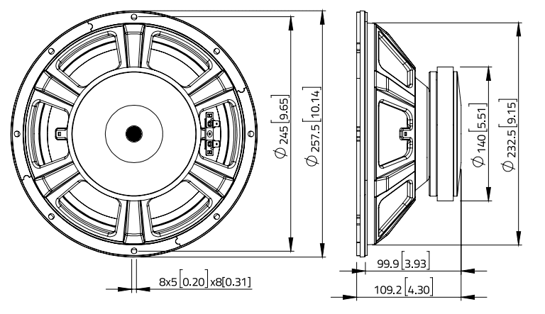 Lavoce WSF102.00 10 inch 8 ohm loudspeaker driver view 6