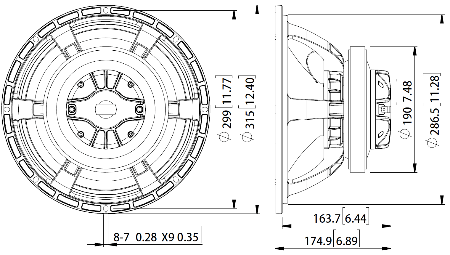 Lavoce CAF123.00TH 12 inch 8 ohm loudspeaker driver view 7
