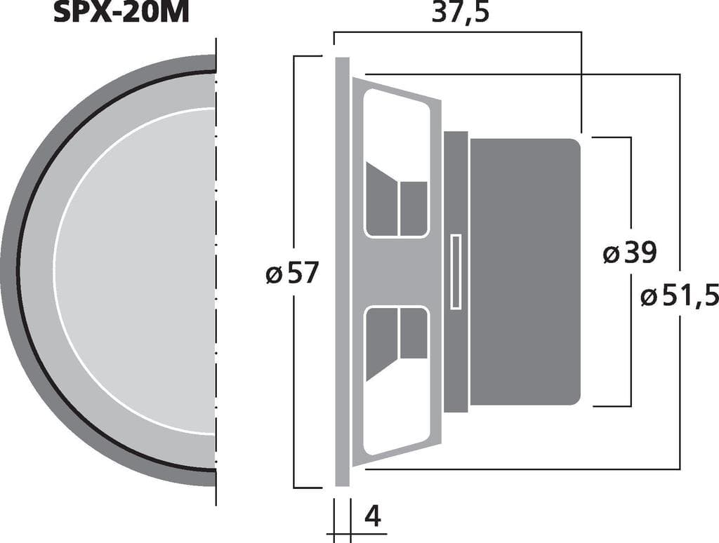 Monacor SPX-20M 2 inch 8 ohm loudspeaker driver view 2