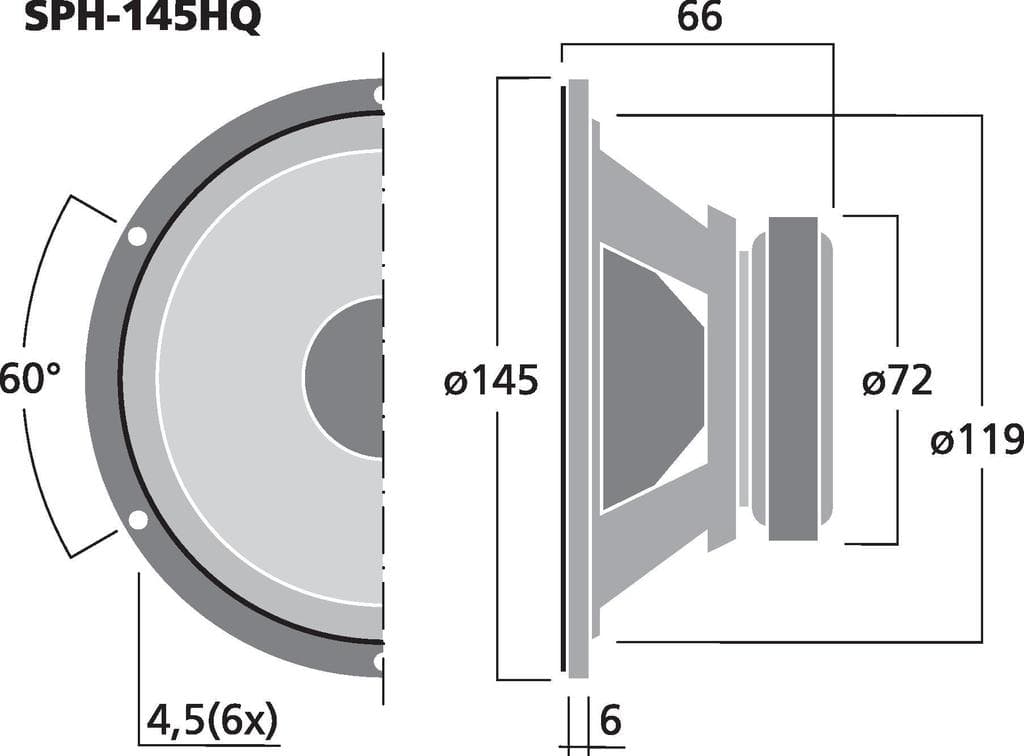 Monacor SPH-145HQ 5 inch 8 ohm loudspeaker driver view 2