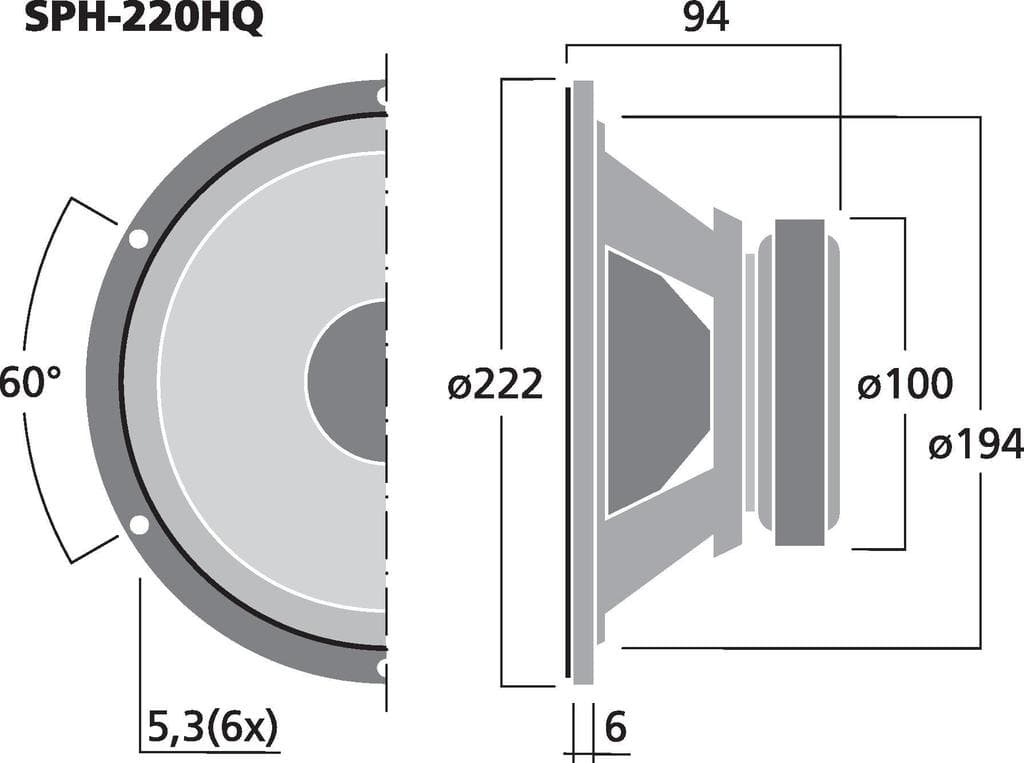 Monacor SPH-220HQ 8 inch 8 ohm loudspeaker driver view 2