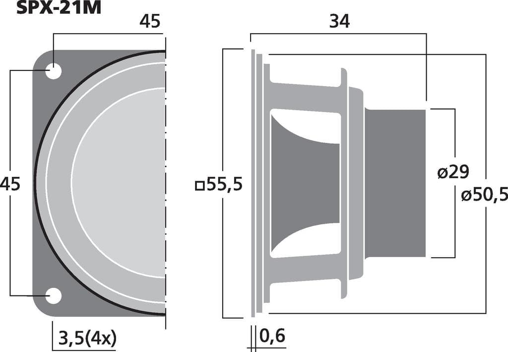 Monacor SPX-21M 2 inch 4 ohm loudspeaker driver view 2