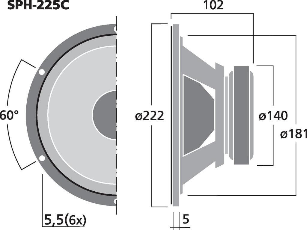 Monacor SPH-225C 8 inch 8 ohm loudspeaker driver view 2