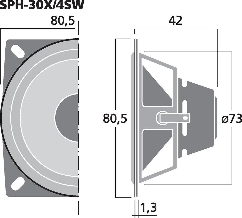 Monacor SPH-30X/4SW 3 inch 4 ohm loudspeaker driver view 4