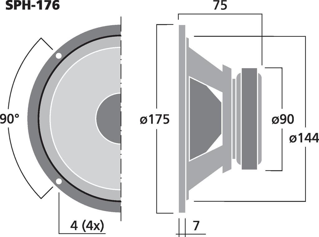 Monacor SPH-176 6.5 inch 8 ohm loudspeaker driver view 3