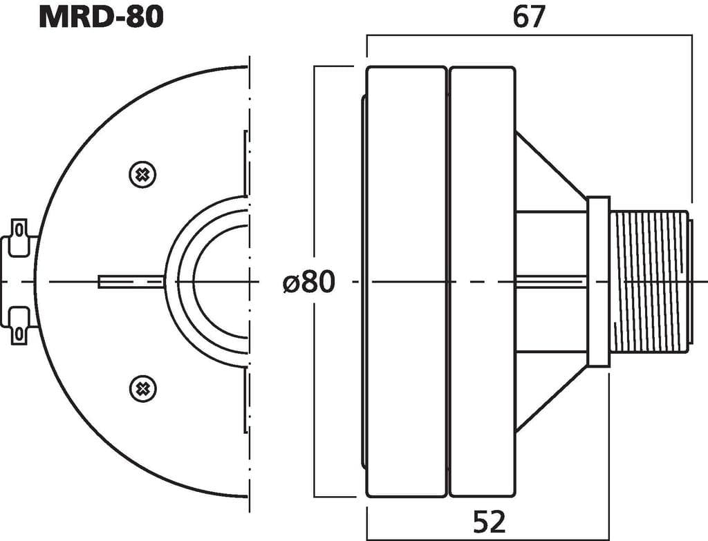 Monacor MRD-80 1 inch 8 ohm loudspeaker driver view 2