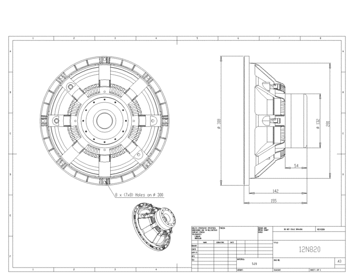 BMS 12N820 12 inch 8 ohm loudspeaker driver view 3