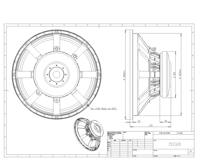 BMS 15S320 15 inch 8 ohm loudspeaker driver view 3