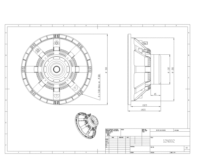 BMS 12N802 12 inch 8 ohm loudspeaker driver view 3