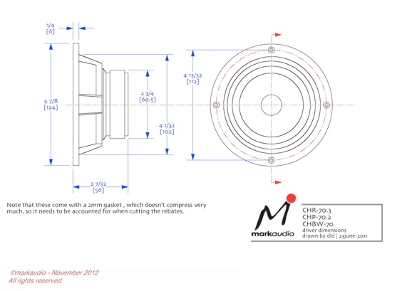 Markaudio CHR-70 2.755905511811024 inch 8 ohm loudspeaker driver view 2