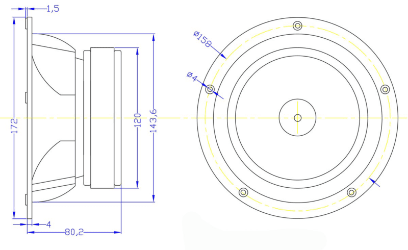 Markaudio Pluvia 11 4.330708661417323 inch 6 ohm loudspeaker driver view 2