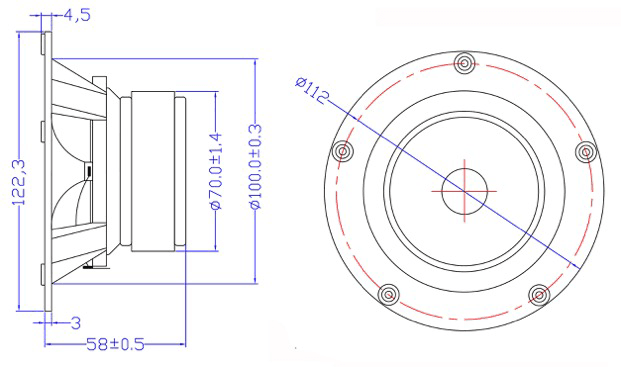 Markaudio PLUVIA 7 0 inch 7.2 ohm loudspeaker driver view 2