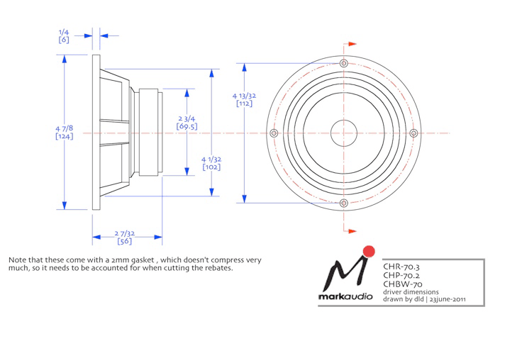 Markaudio CHP-70 Generation 2.755905511811024 inch 8 ohm loudspeaker driver view 2