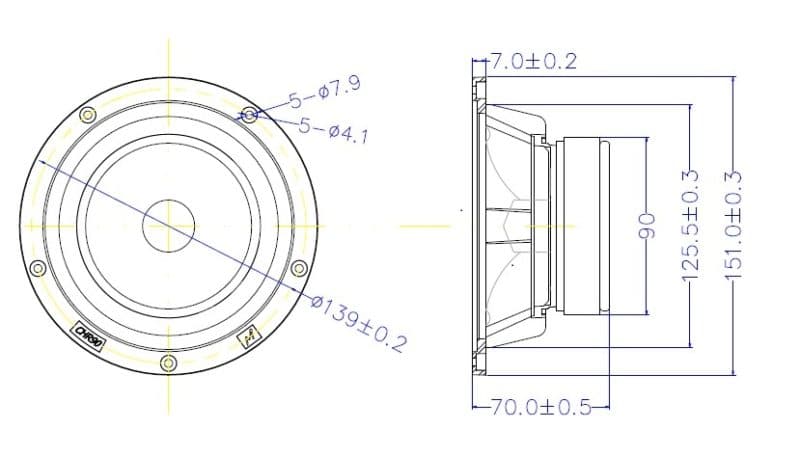 Markaudio CHR-90 3.543307086614174 inch 8 ohm loudspeaker driver view 2