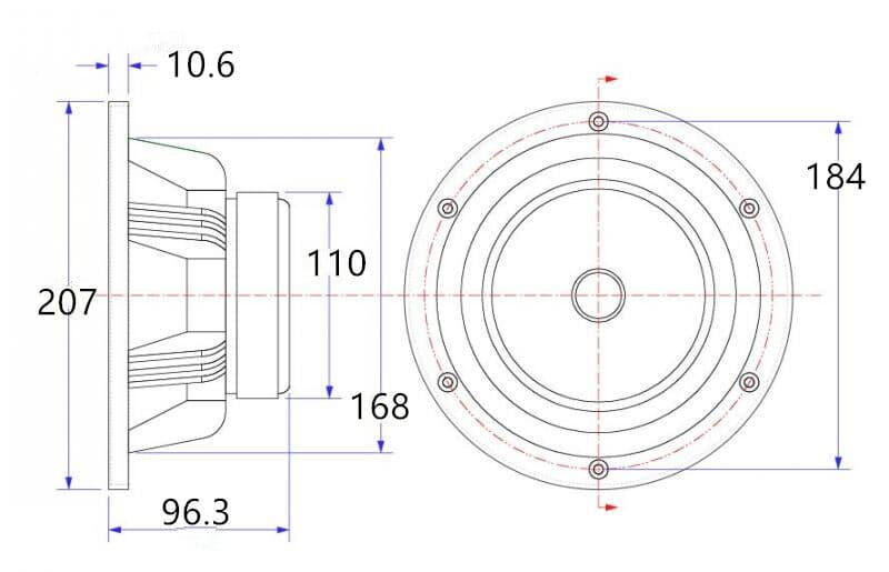 Markaudio Alpair 12P 5.511811023622047 inch 8 ohm loudspeaker driver view 2