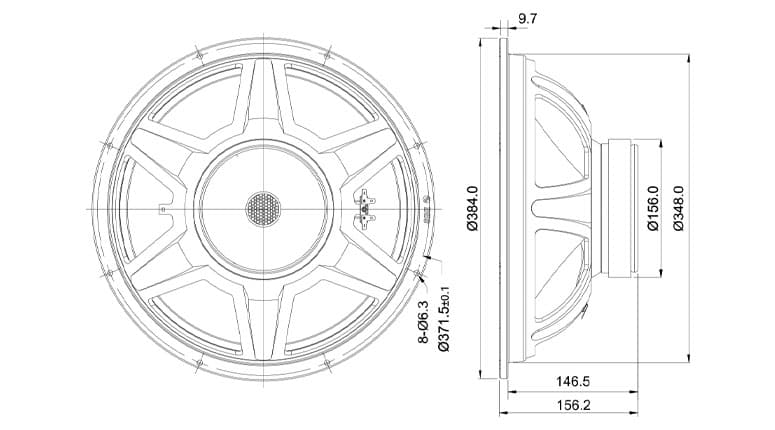SB Audience BIANCO-15MW200 15 inch 8 ohm loudspeaker driver view 4