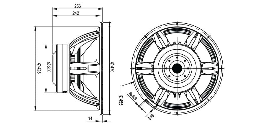 SB Audience NERO-18SW1900D 18 inch 5.2 ohm loudspeaker driver view 5