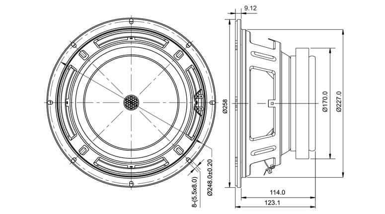 SB Audience BIANCO-10MW150 10 inch 8 ohm loudspeaker driver view 4
