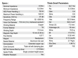SB Audience NERO-12MWN700D 8 Ohm loudspeaker driver