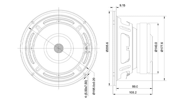 SB Audience BIANCO-8MW125 8 inch 8 ohm loudspeaker driver view 4