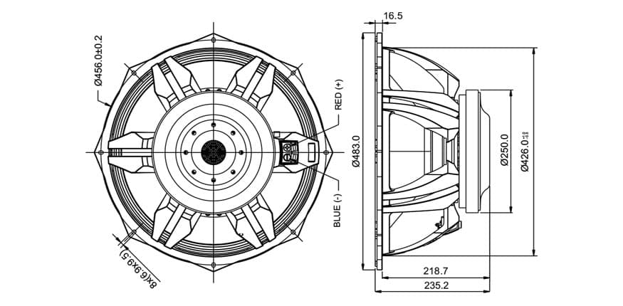 SB Audience ROSSO-18SW1000D 18 inch 5.2 ohm loudspeaker driver view 4