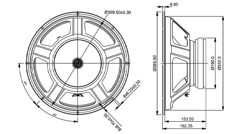 SB Audience BIANCO-15W200 15 inch 8 ohm loudspeaker driver view 4