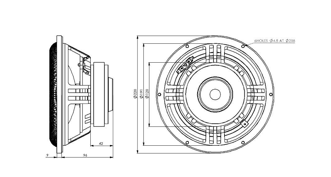 Accuton CL220-6-221 0 inch 6 ohm loudspeaker driver view 2