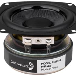 Dayton Audio PC83-4 3 inch 4 ohm loudspeaker driver similar driver