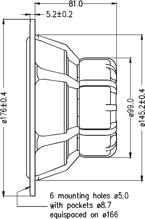 SEAS E0018-08S W18E001 15 inch 8 ohm loudspeaker driver view 4