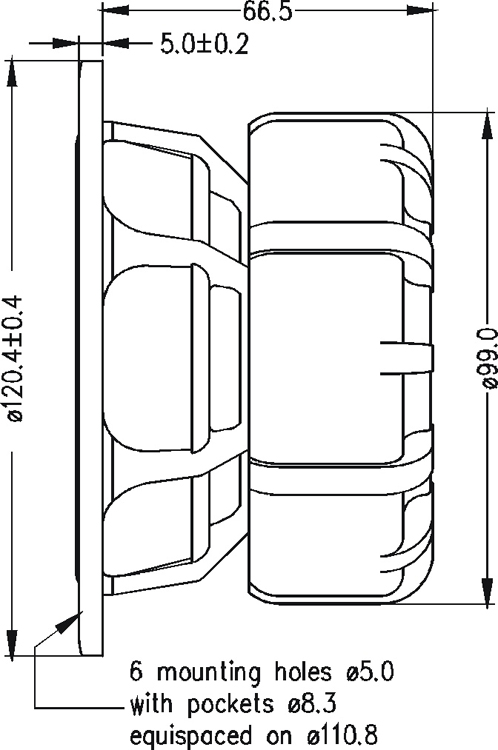 SEAS E0021-08S W12CY001 15 inch 8 ohm loudspeaker driver view 4