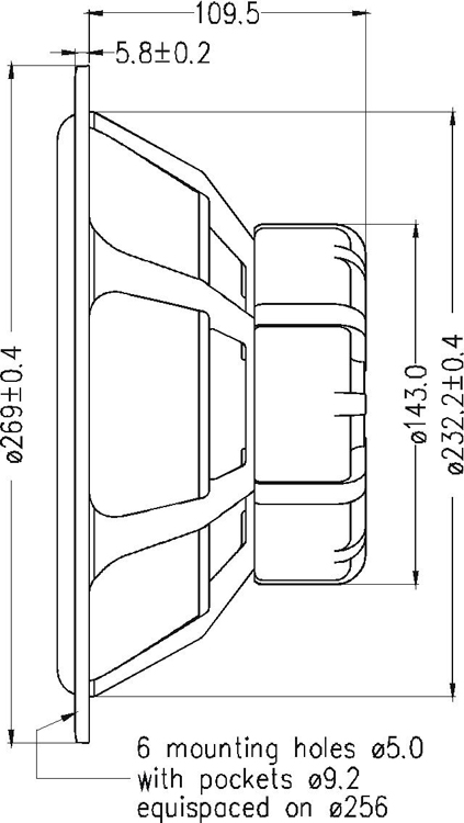 SEAS E0026-08S W26FX001 2 inch 8 ohm loudspeaker driver view 4