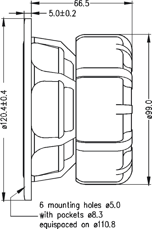 SEAS E0044-08S W12CY003 15 inch 8 ohm loudspeaker driver view 4