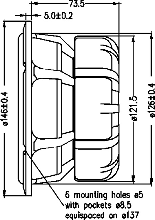 SEAS E0049-08S W16NX001 15 inch 8 ohm loudspeaker driver view 4
