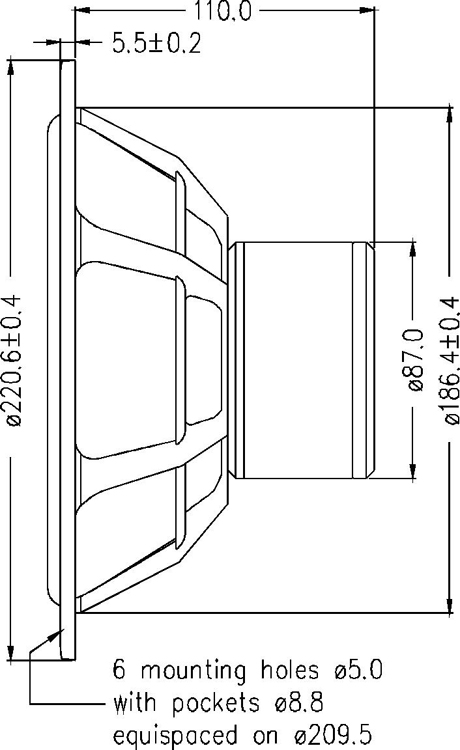 SEAS X1-08 EXOTIC F8 0 inch 8 ohm loudspeaker driver view 4